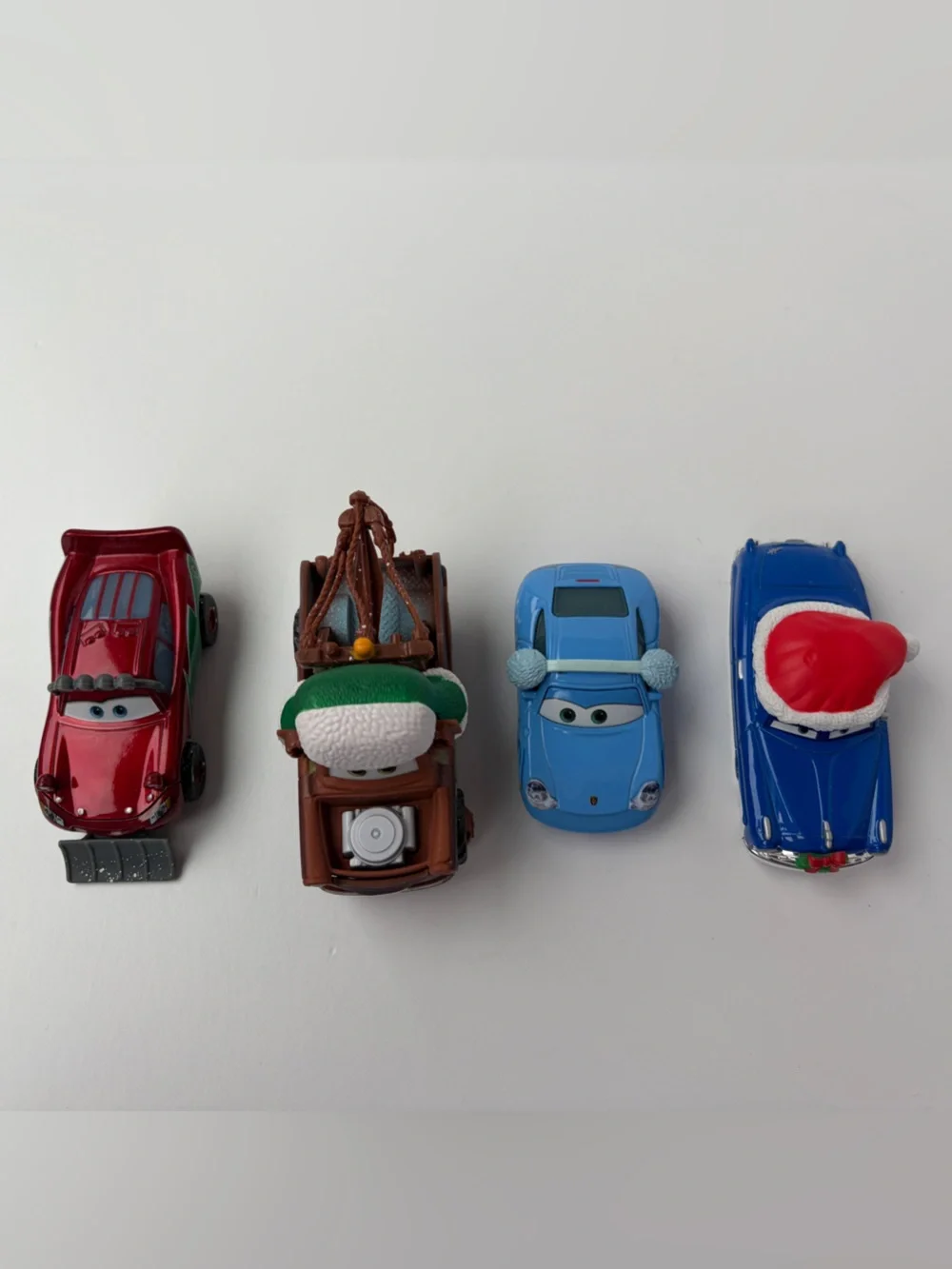 Disney‎ Pixar CARS Holiday 4 Lot Snow Plow McQueen Mater Doc Porsche Die-Cast